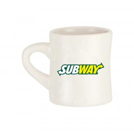  11 oz. Milky White Ceramic Diner Mugs w/ Custom Logo