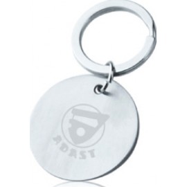 Simple Polish Chrome Round Key Chain   Simple Polish Chrome Round Key Chain
