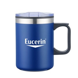  Lou Double Wall Mug w/handle - 14oz Matte Blue