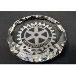 3" Round Crystal Faceted Paperweight Award