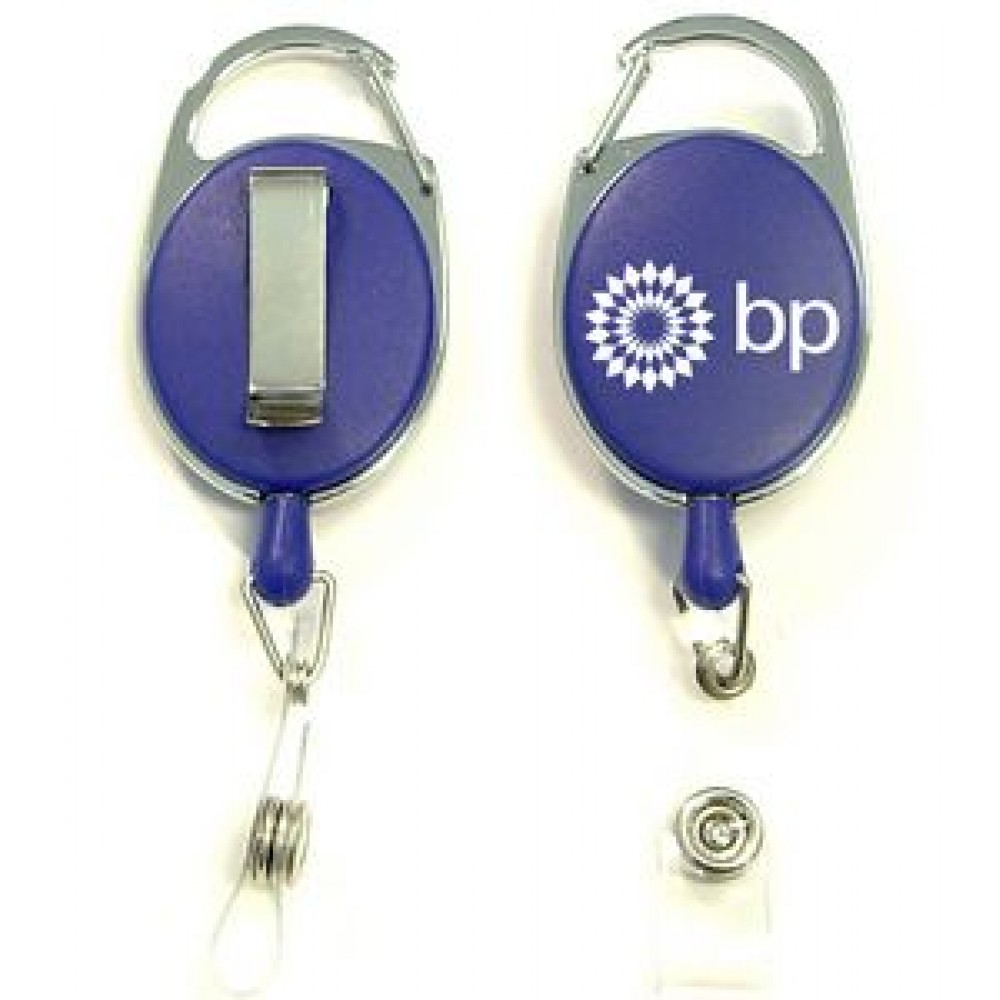 Oval Shape Retractable Badge Holder with Clip Oval Shape Retractable Badge Holder with Clip