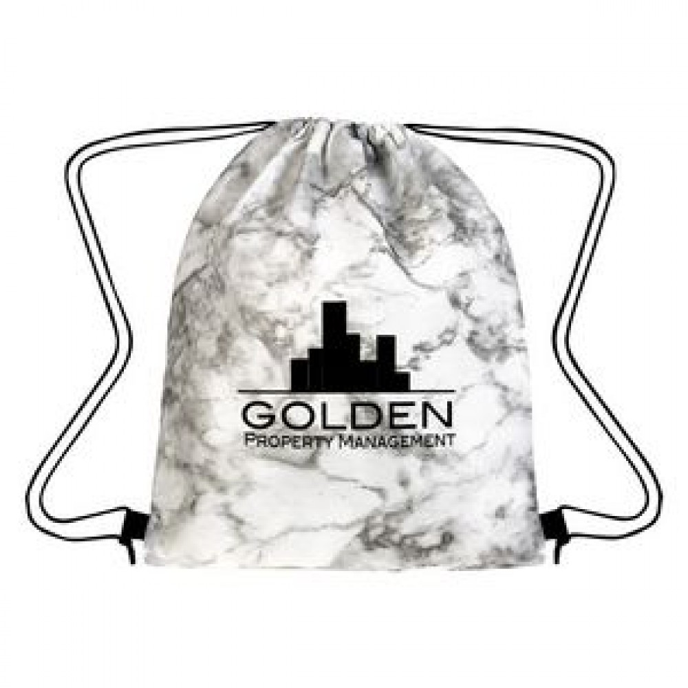 Marbled Non-Woven Drawstring Bag Marbled Non-Woven Drawstring Bag