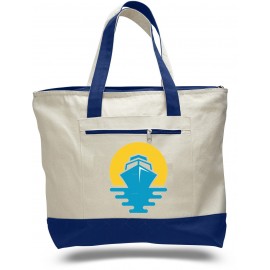 Heavy Cotton Canvas 12 Oz. Tote Bag W/ Matching Bottom And Handle