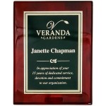 8" x 10" Rosewood Piano Finish Plaque w/Florentine Gold Engraving Plate