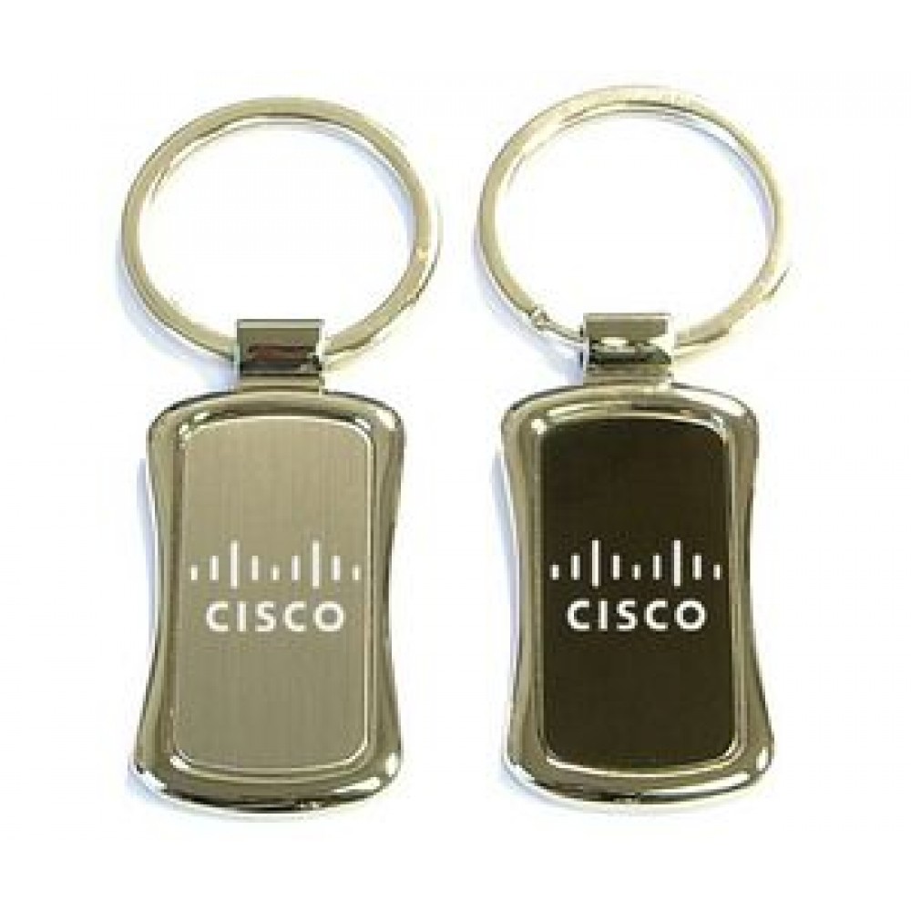 Rectangular Shape Chrome Metal Split Ring Key Holder Rectangular Shape Chrome Metal Split Ring Key Holder