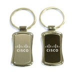 Rectangular Shape Chrome Metal Split Ring Key Holder