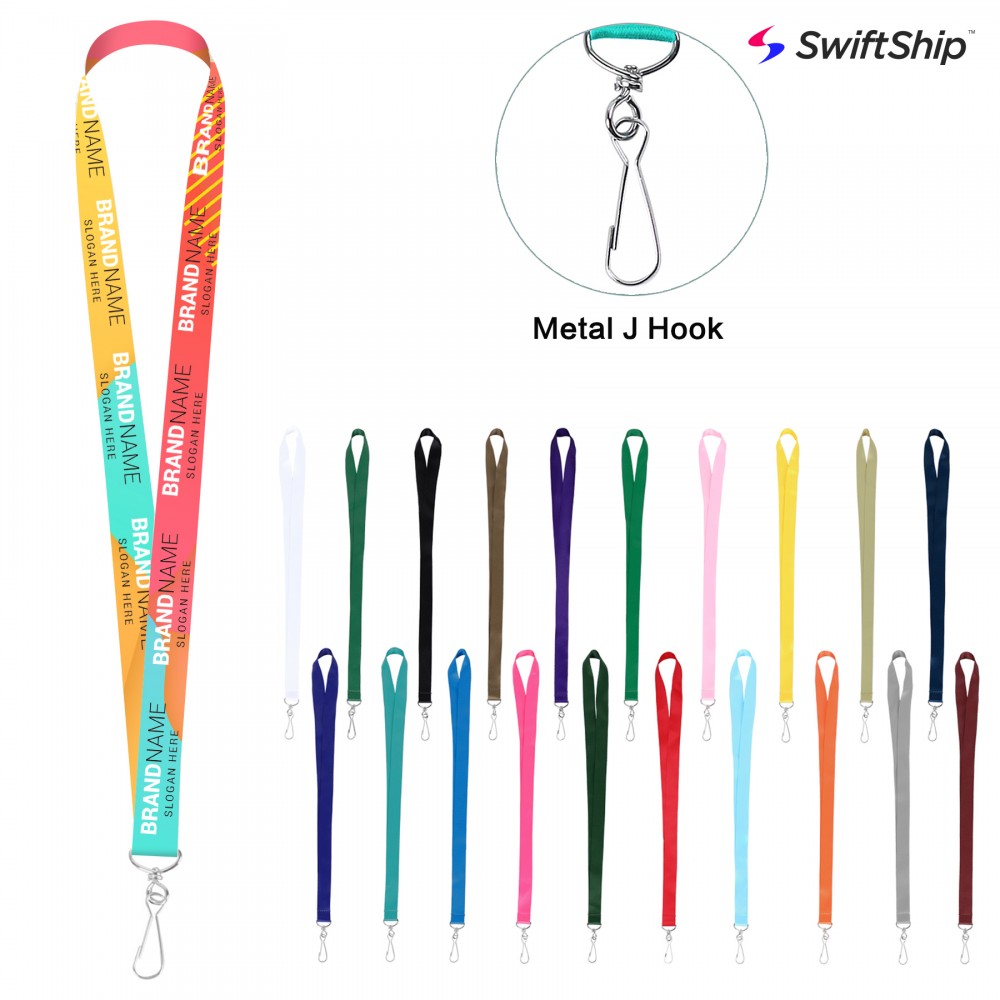  3/4" Full Color Dye-Sublimated Lanyard w/Metal J Hook