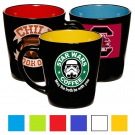  Two-Tone Ceramic Coffee Mugs 12 oz. Classic Latte Mug