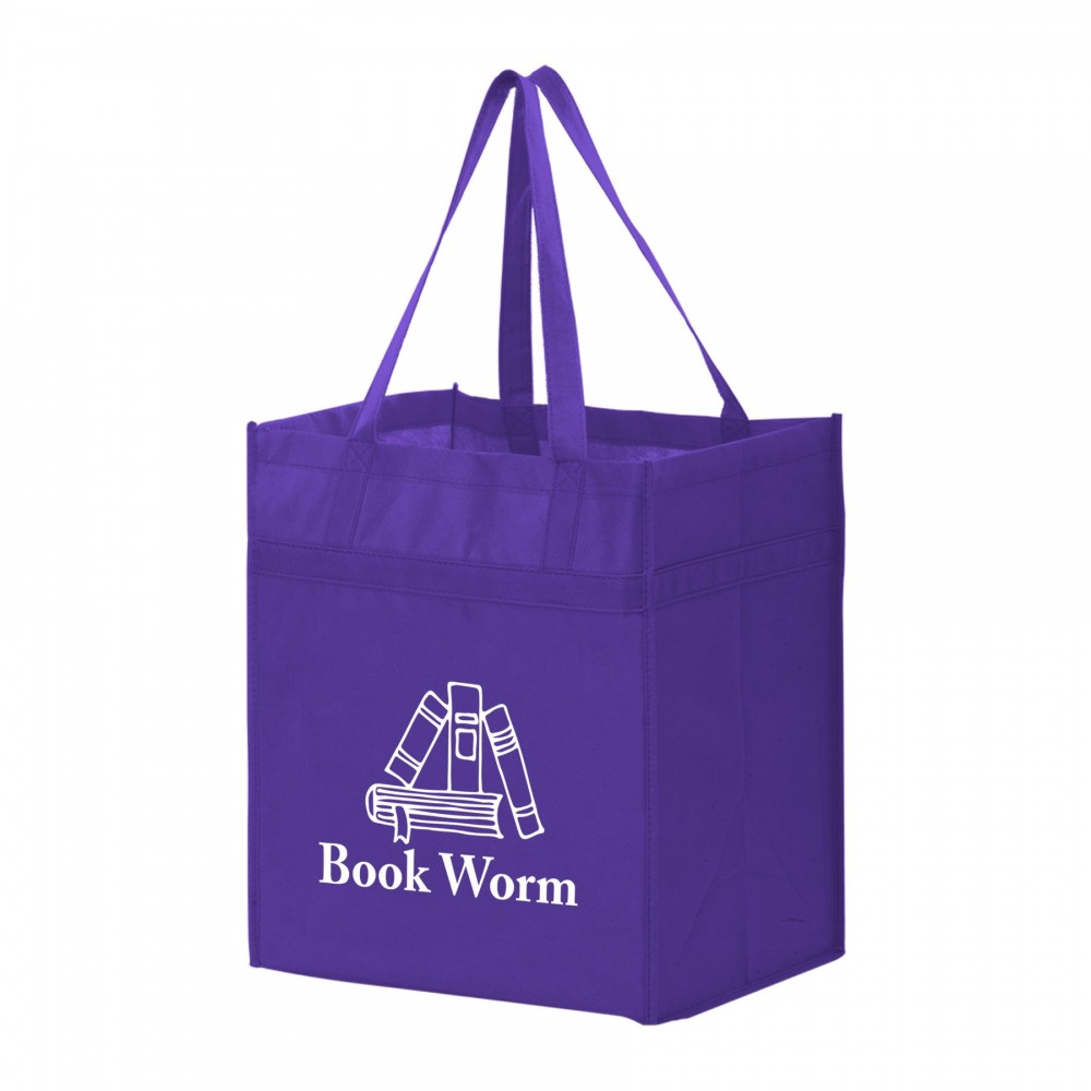 Heavy Duty Non-Woven Grocery Tote Bag w/ Insert (13"x10"x15") Heavy Duty Non-Woven Grocery Tote Bag w/ Insert (13"x10"x15")
