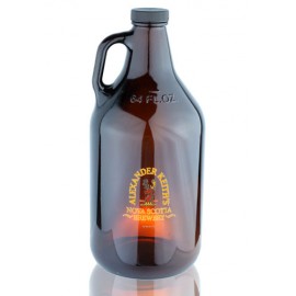 64 Oz. Amber Handle Glass Beer Growler   64 Oz. Amber Handle Glass Beer Growler