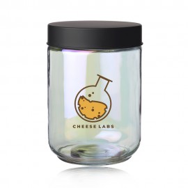 Luminous 33 oz. Iridescent Glass Storage Jars   Luminous 33 oz. Iridescent Glass Storage Jars