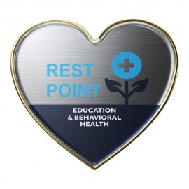  Express Heart Lapel Pin w/ Standard Magnet Back (1-3/8" x 1-1/4")
