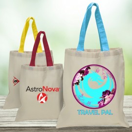  6 Oz. Lightweight Cotton Canvas Tote Bag w/20" Handles USA Decorated (15" x 16")