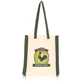  Side Stripes Cotton Tote Bags (14.75"x16")