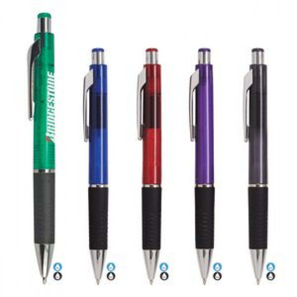Quasar Translucent Pen w/ Black Gripper Quasar Translucent Pen w/ Black Gripper