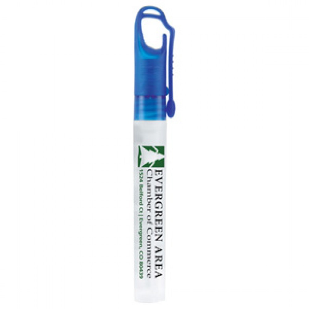 10 ml. Antibacterial Hand Sanitizer Spray Pump Bottle w/ Carabiner Clip Cap - Direct Print 10 ml. Antibacterial Hand Sanitizer Spray Pump Bottle w/ Carabiner Clip Cap - Direct Print
