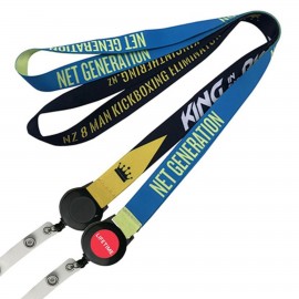 5/8" Dye Sublimation Lanyards w/ Retractable Badge Reel Combo   5/8" Dye Sublimation Lanyards w/ Retractable Badge Reel Combo