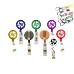 2-in-1 Round Retractable Badge Holder with Lanyard (1 1/4" Reel)