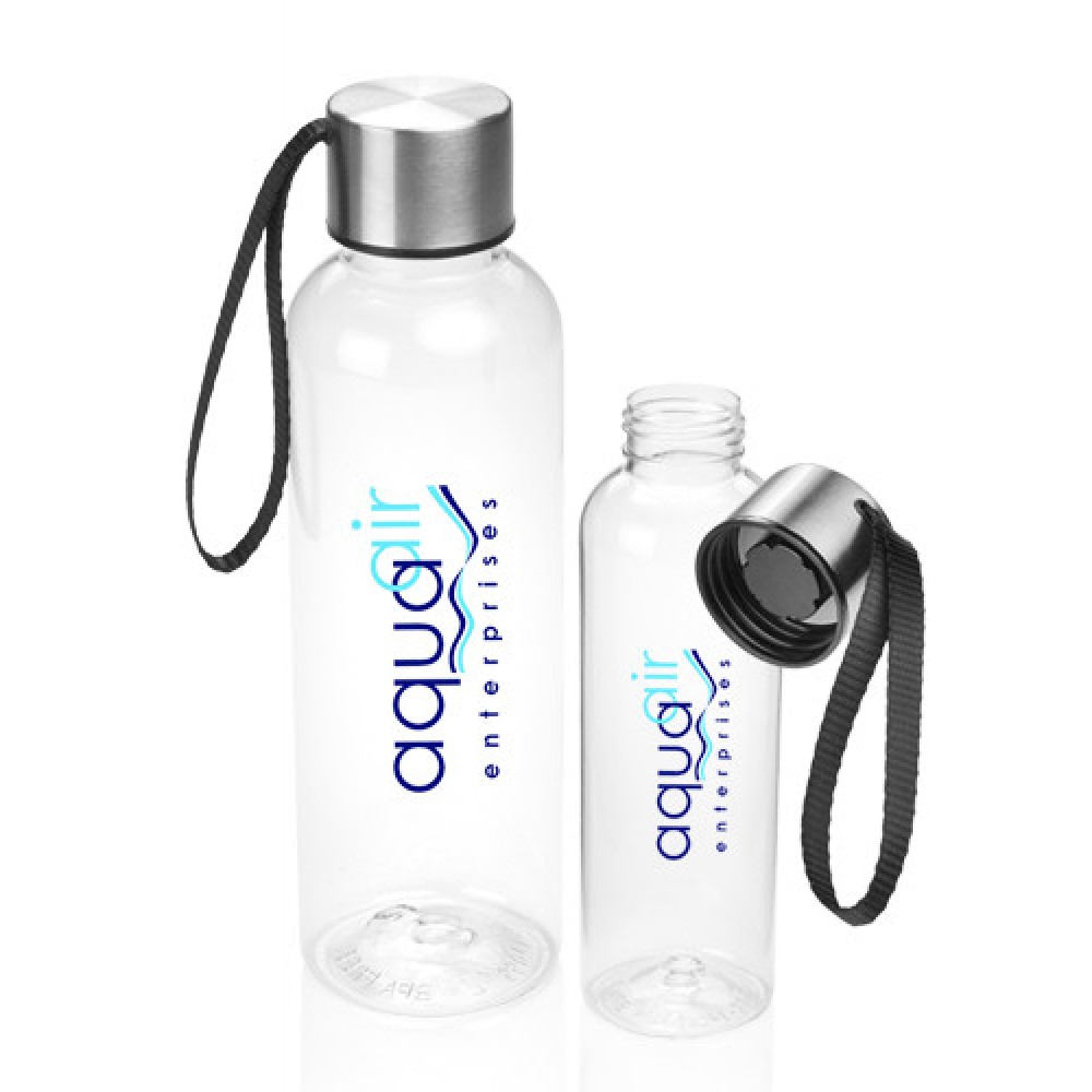  Meera 17 Oz. Clear Plastic Water Bottles with Strap