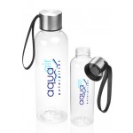  Meera 17 Oz. Clear Plastic Water Bottles with Strap