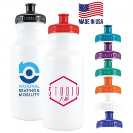 20 Oz. Sports Plastic Bike Water Bottle w/Push Pout   20 Oz. Sports Plastic Bike Water Bottle w/Push Pout
