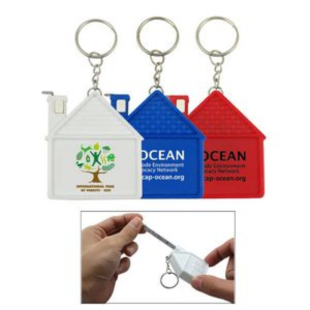 House Tape Measure W/Key Ring House Tape Measure W/Key Ring