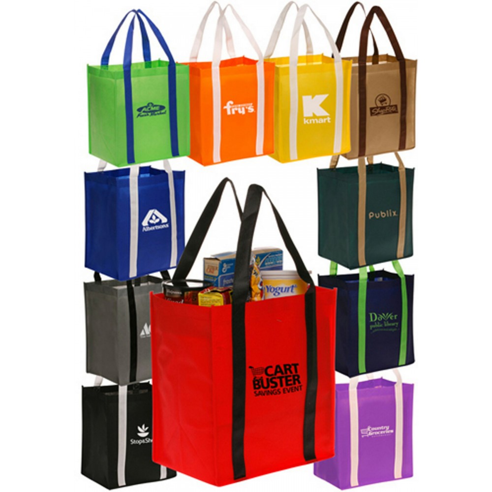  Non-Woven Grocery Tote Bags (12.375"x14")
