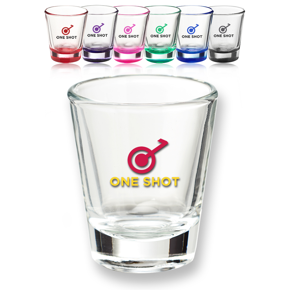  Custom 1.75 oz. Shot Glass w/ optional Bottom Color