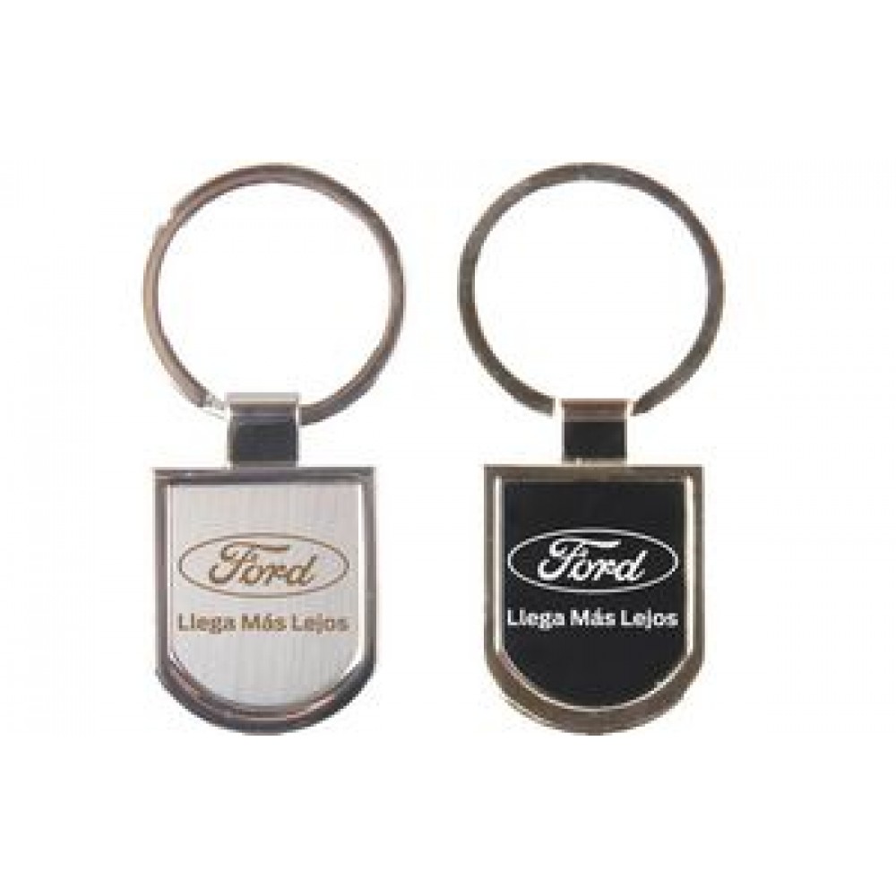 Shield Shape Chrome Metal Split Ring Key Holder Shield Shape Chrome Metal Split Ring Key Holder