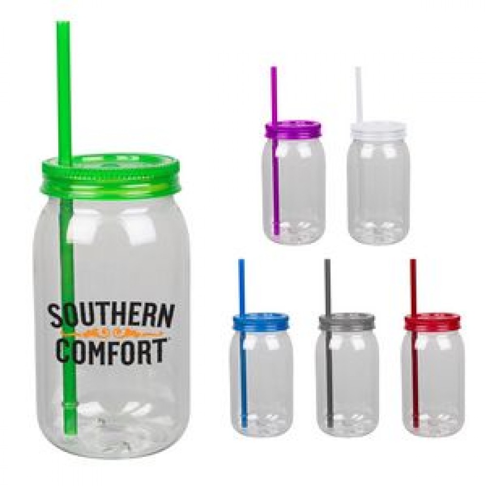 25 Oz. Mason Jar w/Straw 25 Oz. Mason Jar w/Straw
