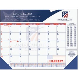 Patriotic Calendar Desk Pad w/Two Color Imprint (21"x17") with Logo