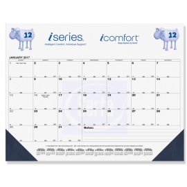 Black Calendar Desk Pad w/One Color Imprint & 13 Sheets (21" x 17") with Logo  Black Calendar Desk Pad w/One Color Imprint & 13 Sheets (21" x 17") with Logo