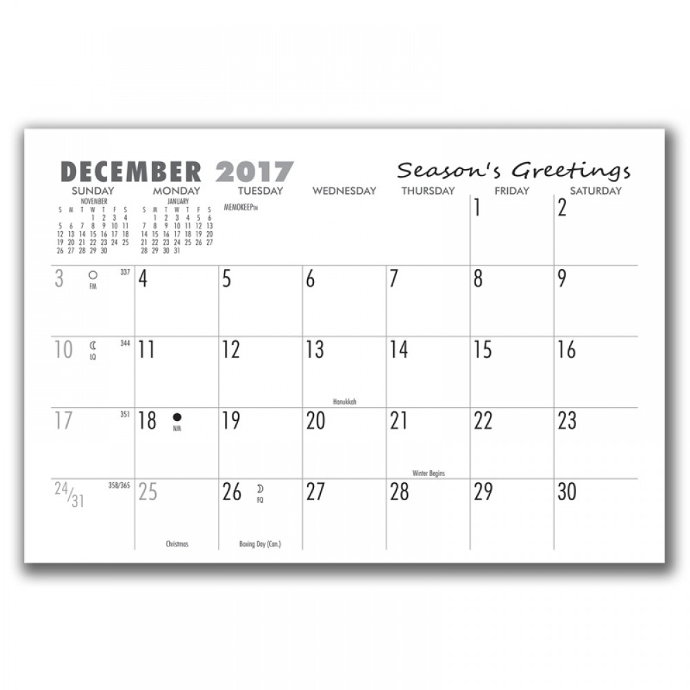 Custom Color Scheme Maxi Memo Calendar Pad with Logo