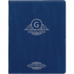 7" x 9" Blue/Silver Laser engraved Leatherette Small Portfolio with Notepad Logo Printed