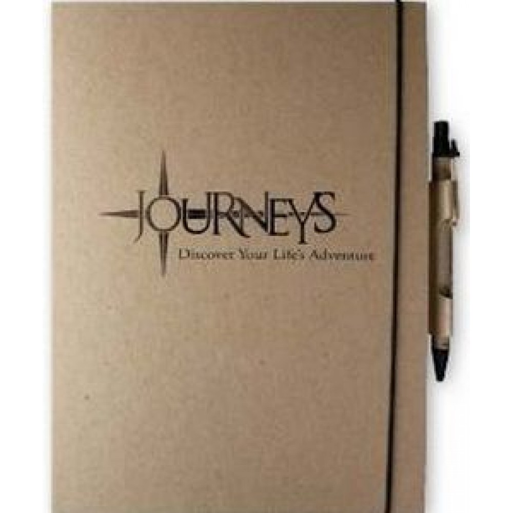 Promotional EcoWrap Large NotePad w/Pen (7"x10")