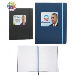 Union Printed - x-Large Hard cover Journal Notebook (7.5x10) with Full-Color Dome Label Print with Logo