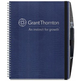 Embossed Alligator Textured Journal w/50 Sheets & Pen (8"x11") with Logo