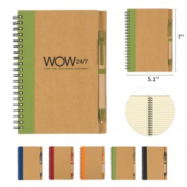 Logo Branded Eco Recycle Write Notebook & Pen
