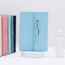 Tri-Fold Macaron A5 Journal w/Metal Ballpoint Pen Set with Logo  Tri-Fold Macaron A5 Journal w/Metal Ballpoint Pen Set with Logo