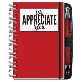 Personalized Shadowbox Smooth Paperboard Journal w/50 Sheets & Pen (4"x6")