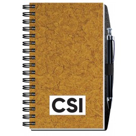 Shadowbox Smooth Paperboard Journals w/100 Sheets & Pen (5"x8") with Logo