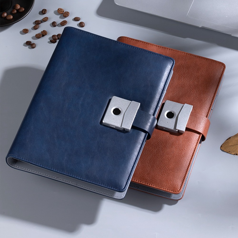 Fingerprint Lock A5 Notebook with 8000 mAh Power Bank with Logo Fingerprint Lock A5 Notebook with 8000 mAh Power Bank with Logo