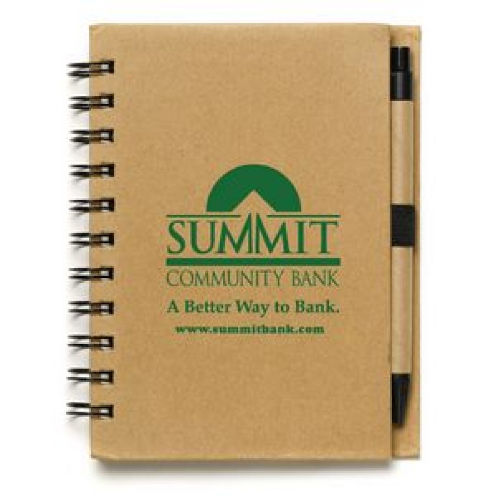 "Cruz" Larger Size Eco Inspired Jotter Notepad Notebook with Paper Pen (Overseas) with Logo