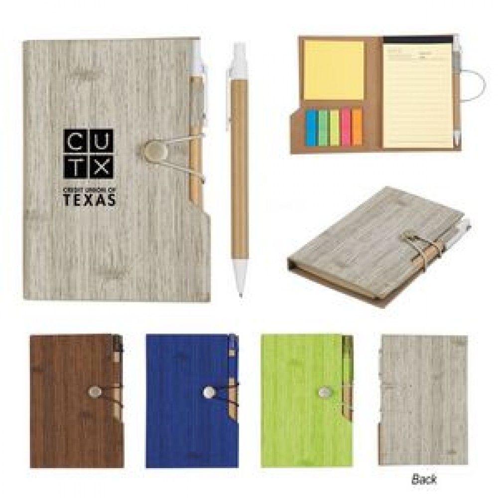 Customized Woodgrain Look Notebook With Sticky Notes And Flags Customized Woodgrain Look Notebook With Sticky Notes And Flags