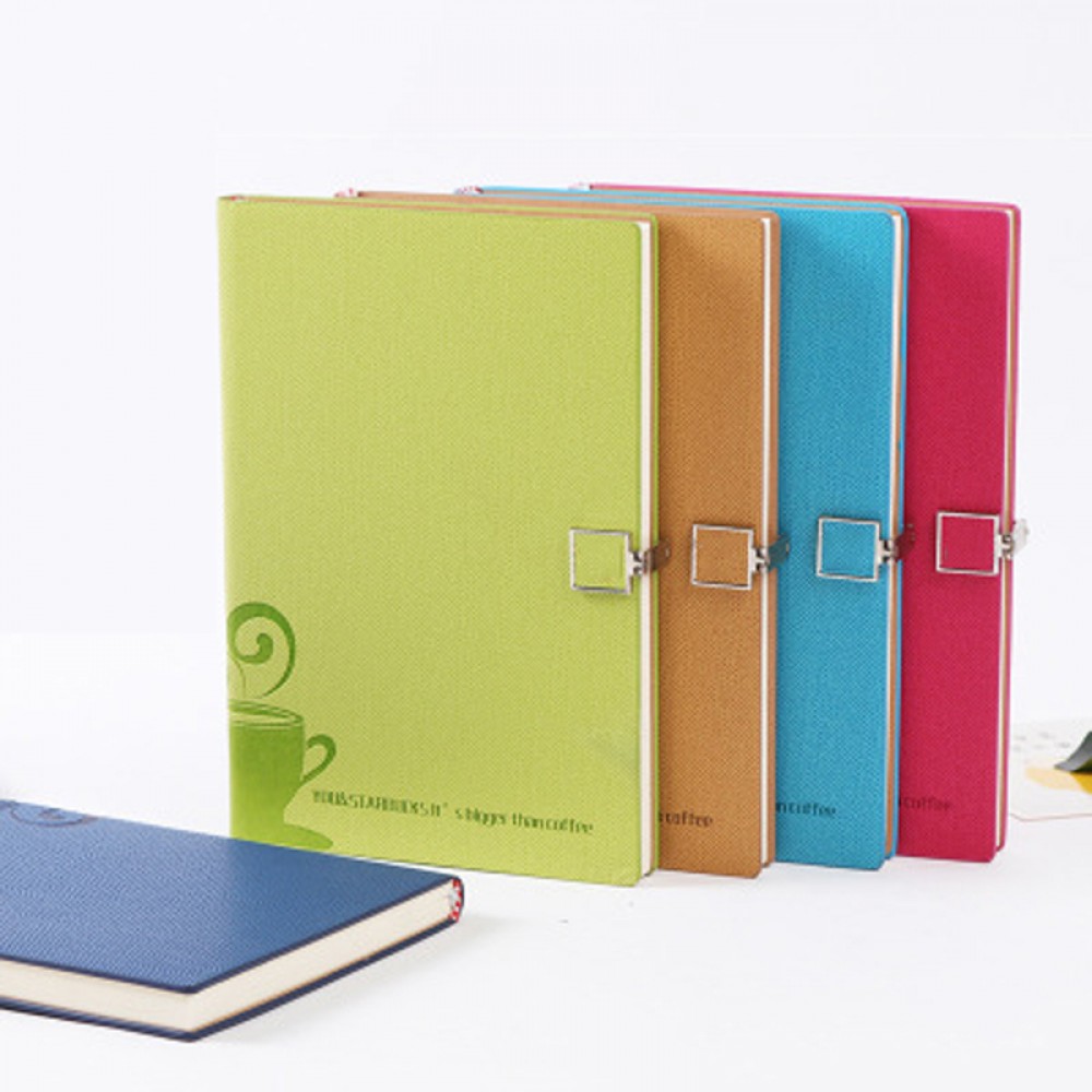 A5 PU Leather Notebook w/Lock Custom Imprinted A5 PU Leather Notebook w/Lock Custom Imprinted