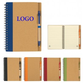 Eco Spiral Notebook w/ Pen with Logo