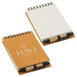 Flip Recycled Spiral Notebook with Pen with Logo