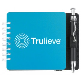 Square Poly Journals w/Pen & Safe Back Cover (3 11/16") with Logo  Square Poly Journals w/Pen & Safe Back Cover (3 11/16") with Logo