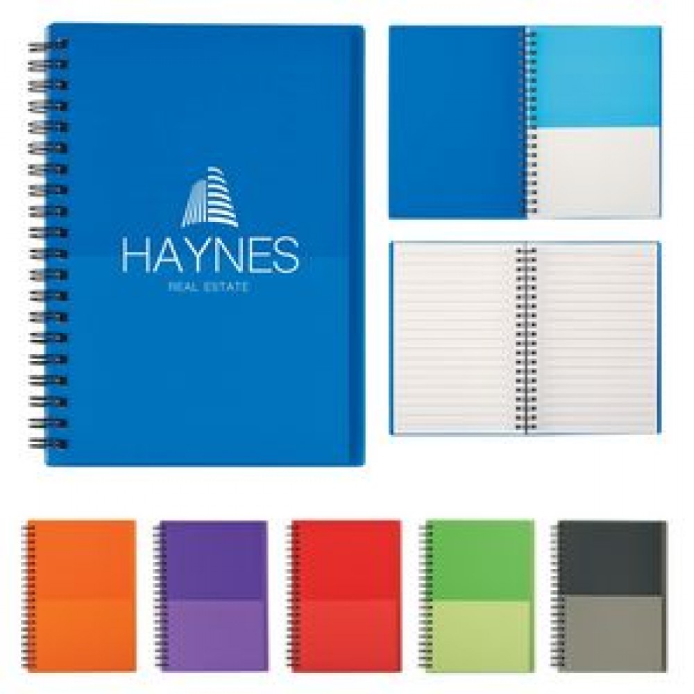 Two-Tone Spiral Notebook with Logo