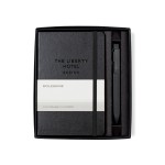 Logo Printed Moleskine Medium Notebook and GO Pen Gift Set - Black